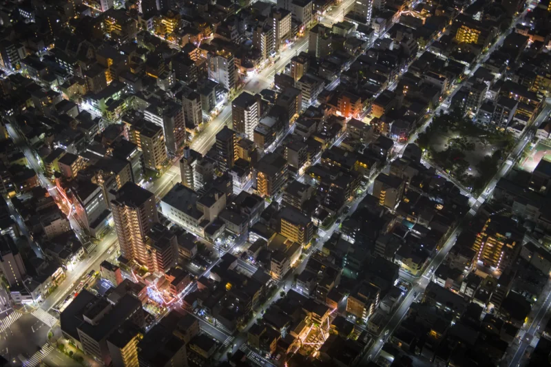 Tokio de noche desde las alturas