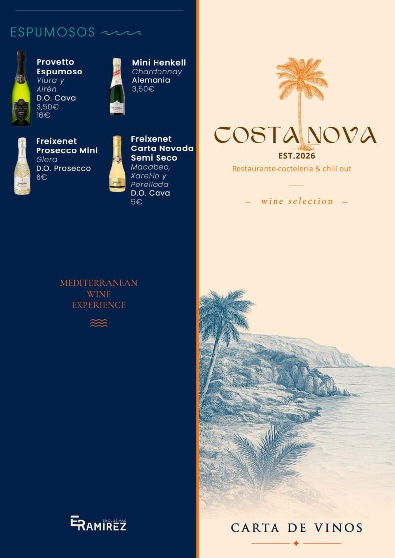 Costa Nova wine list