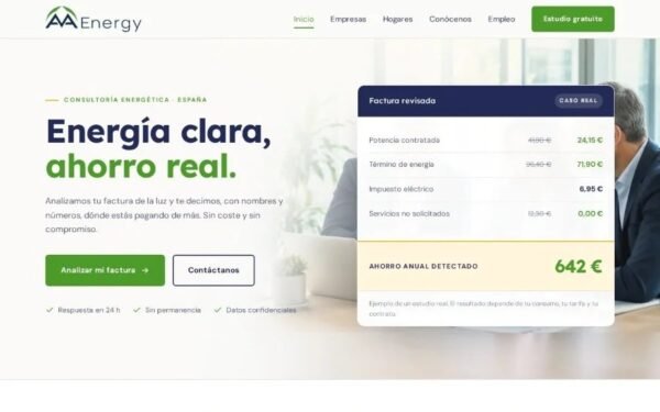 Web de AA Energy Enríquez