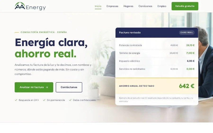 Web de AA Energy Enríquez